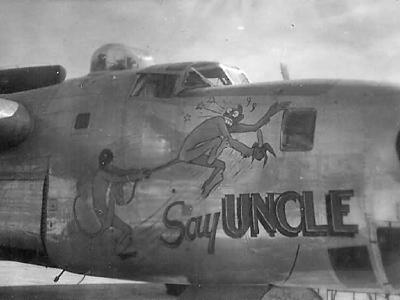 B-24L Liberator serial 44-41534 90th Bomb Group, 319th BS „Say Uncle” nose art