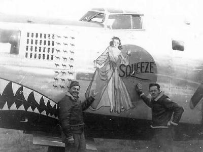 B-24M Liberator 44-42020 of the 308th Bomb Group, 374th Bomb Squadron „Squeeze” nose art