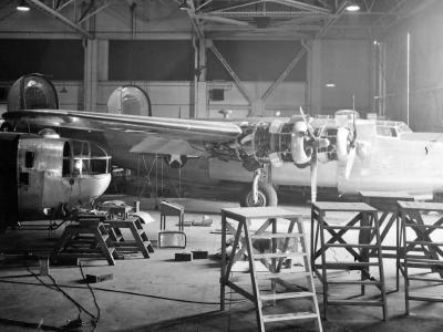 B-24 Liberators in the maintenance Burtonwood