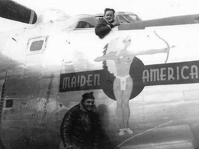 B-24 Maiden America nose art 7th BG