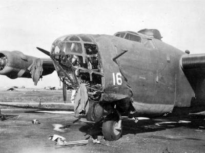 Damaged B-24 Liberator #16