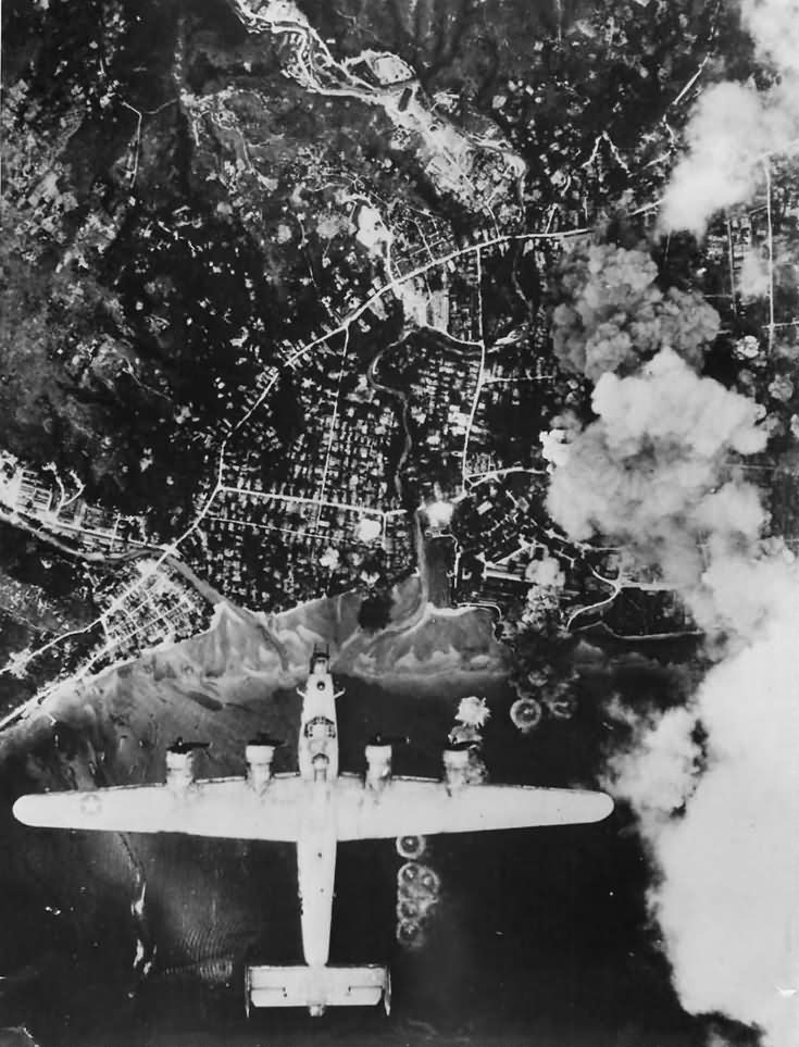 Far Eastern AF B-24 Liberator Bombing Ambon Netherlands Indies