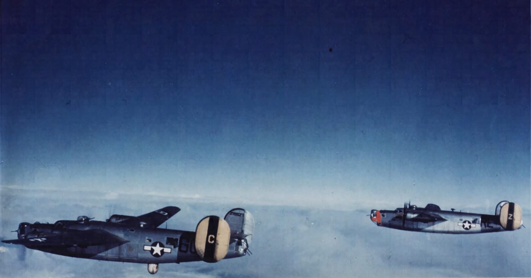 Named „4-F” B-24J 42-95527 code GO-C of the 328th Bomb Squadron, 93rd Bomb Group, 8th AF H2X radar equipped lead ship and B-24 42-51465