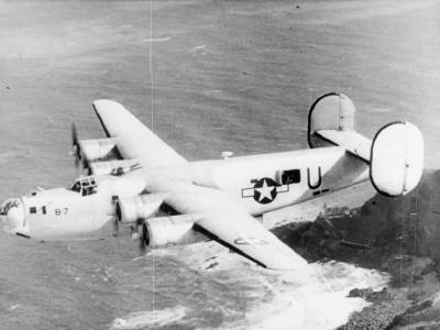 US Navy PB4Y-1 Liberator B-7-U of VPB-105 in flight 1945