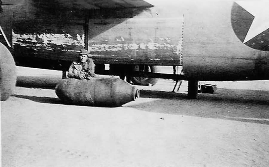 376th Bomb Group B-24D in North African Desert bomb