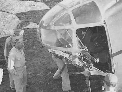 376th Bomb Group B-24D in North African Desert nose