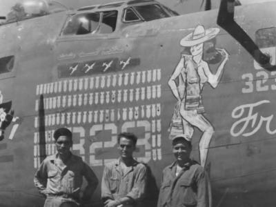 B-24D Liberator Frenisi 307th Bomb Group Nose Art and Crew