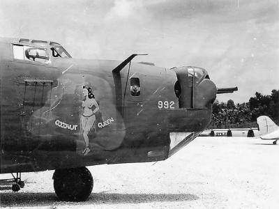 B-24J Liberator Bomber Coconut Queen Nose Art 11th Bomb Group