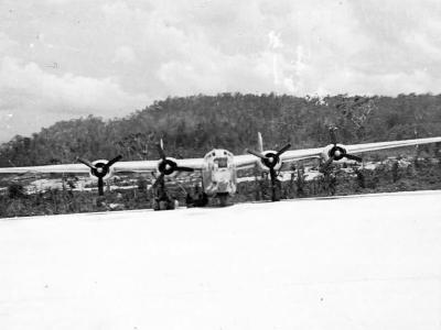 B-24 Liberator Bomber Front Biak Jungle Airfield