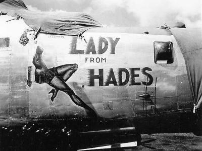 B-24 Liberator Bomber Lady From Hades Nose Art 11th Bomb Group, 26th Bomb Squadron