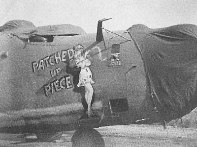 B-24 Liberator Bomber Patched Up Piece Nose Art