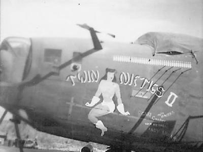B-24D Liberator Bomber Twin Nifties II Nose Art, serial 42-40928