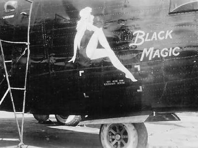 B-24 Liberator nose art Black Magic 7th Bomb Group 493rd Bomb Squadron