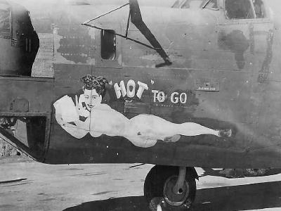 B-24 Liberator nose art Hot To Go 7th Bomb Group
