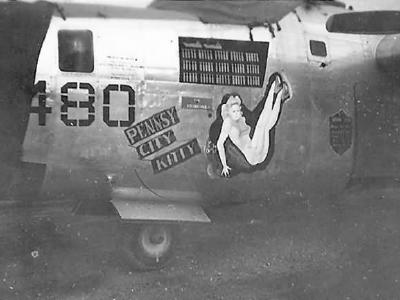 B-24 Liberator nose art Pennsy City Kitty