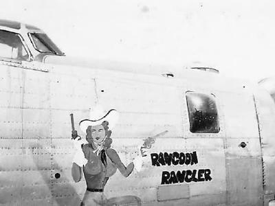 B-24 Liberator nose art Racoon Rangler 7th Bomb Group 9th Bomb Squadron 10th AF