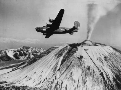 15th Air Force B-24 Liberator #71 Flying over Mount Vesuvius 1944