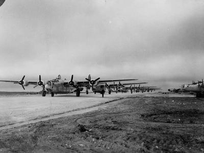 460th Bomb Group 760th BS B-24 Liberators Take Off Spinazzola Italy