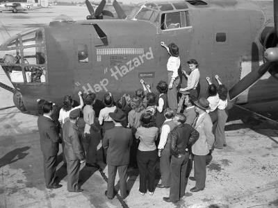 B-24H Liberator nose art Hap Hazard