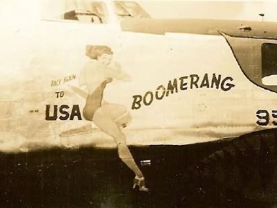 B-24 Liberator nose art BOOMERANG 308th Bomb Group