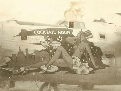 B-24 Liberator nose art „Cocktail Hour” 43rd Bomb Group 64th Bomb Squadron