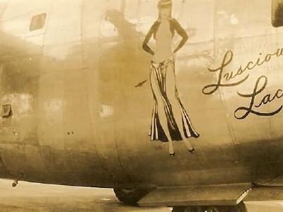 B-24 Liberator nose art LUSCIOUS LACE 7th Bomb Group 9th Bomb Squadron 10th AF