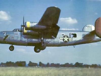 B-24 Liberator color photo England 34th Bomb Group 8th AF