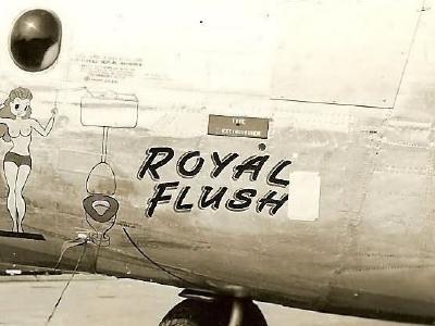 Consolidated B-24J Liberator 458th Bomb Group, 753rd Bomb Squadron Royal Flush Nose Art