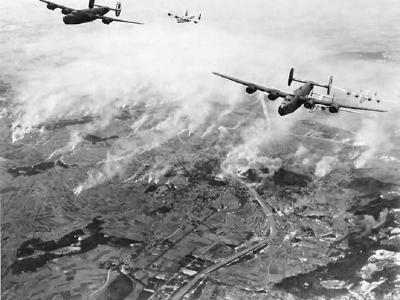 B-24 Liberators of the 460th Bomb Group 15th AF over Salzburg Austria 1945