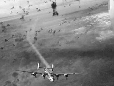 B-24 Liberator over Vienna Austria 1944 725th Bomb Squadron 451st Bomb Group