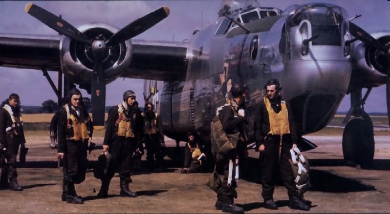 B-24 Liberator pilots color photo