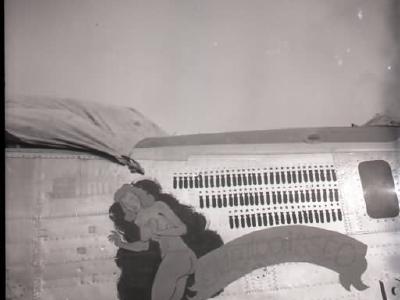 B-24 Bomber Nose Art Embarrassed Okinawa