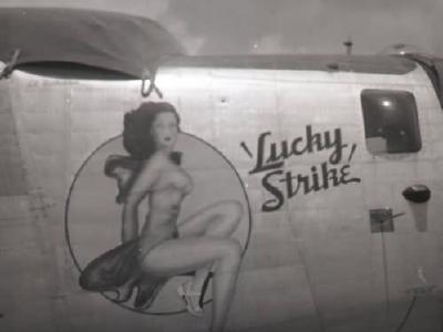 B-24 Bomber Nose Art Lucky Strike Okinawa