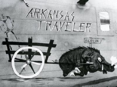 B-24 Liberator nose art Arkansas Traveler 98th Bomb Group 343rd Bomb Squadron