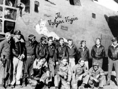 Liberator named The Vulgar Virgin with crew 98th Bomb Group, 344th Bomb Squadron