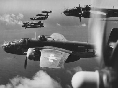 B-25J Mitchell bombers 12th AF over Italy