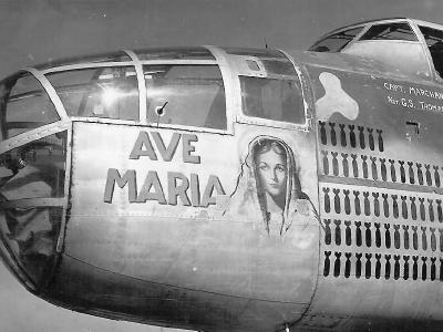 B-25J Mitchell 43-27636 „Ave Maria” of the 447th BS, 321st BG, Corsica. Pilot Capt W.E. Marchant