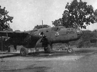B-25 Mitchell Parked On Pacific Airstrip