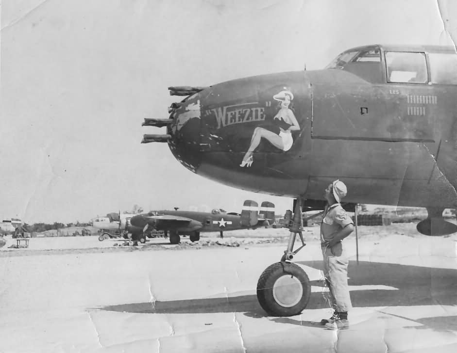 B-25 Mitchell Strafer Weezie nose art | World War Photos