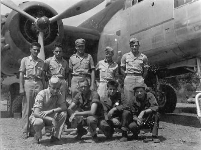 Crew Posed by Their B-25 Mitchell
