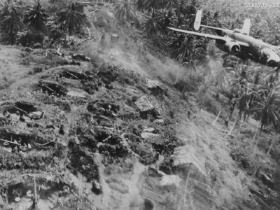 B-25D 41-30024 Red Wrath 498th BS 345th BG during a low level attack