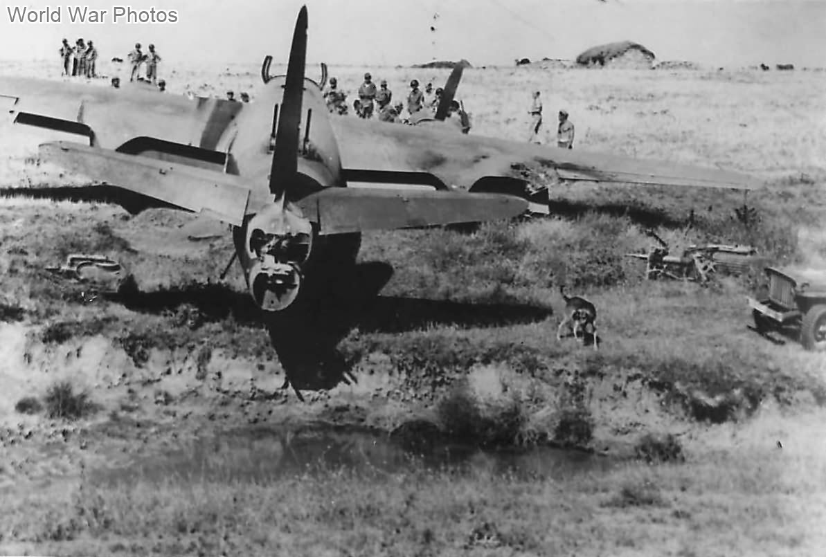 320th BG B-26 after crash landing at North African base 1943