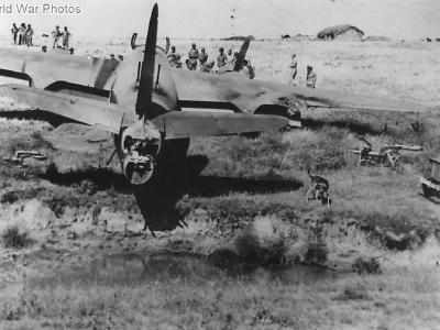 320th BG B-26 after crash landing at North African base 1943