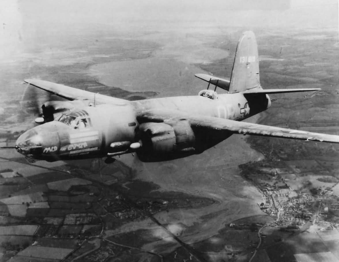B-26B 41-31819 of the 452nd BS returning from 100th Mission May 1944