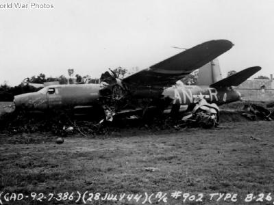 Crashed B-26 from 386th Bomb Group 28 July 1944