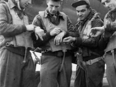B-26 Marauder Bomber Bob Robin Nose Art and Crew 9th Air Force