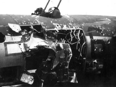 B-26 Marauder Bomber Damaged 391st Bomb Group 9th Air Force