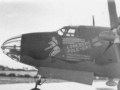 B-26 Marauder Bomber Lonesome Pole Cat Nose Art