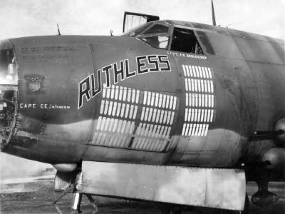 B-26 Marauder Bomber Ruthless Nose Art 391st Bomb Group 9th Air Force 2