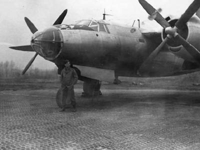 B-26 Marauder bomber front view